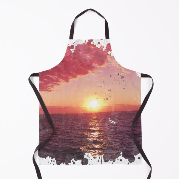 Item preview, Dark Pink Sunset on a Beach - Watercolor Painting designed and sold by Unaiza Khalid.