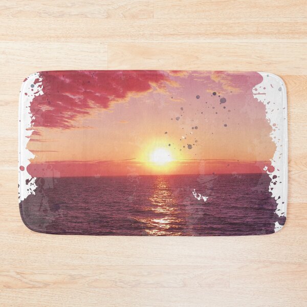Item preview, Dark Pink Sunset on a Beach - Watercolor Painting designed and sold by Unaiza Khalid.