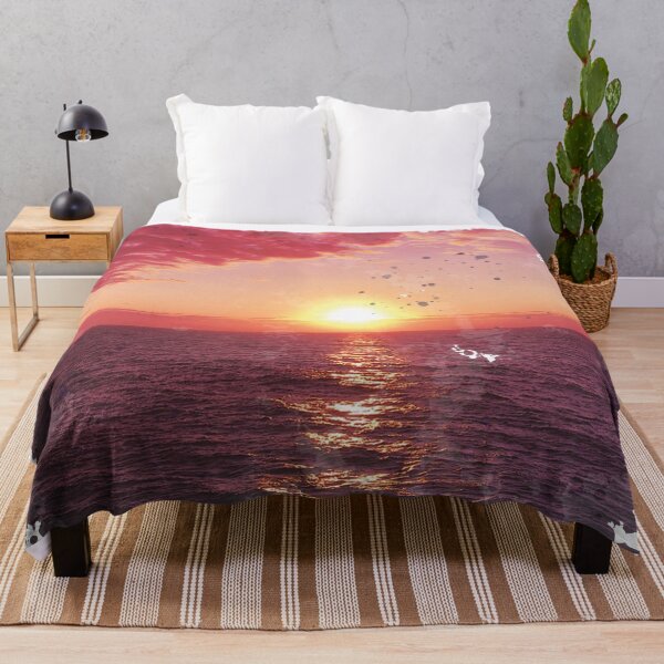 Item preview, Dark Pink Sunset on a Beach - Watercolor Painting designed and sold by Unaiza Khalid.