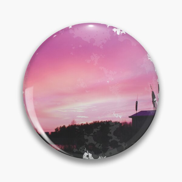 Item preview, Farm by the Lake - Purple Sunset - Watercolor Painting designed and sold by Unaiza Khalid.