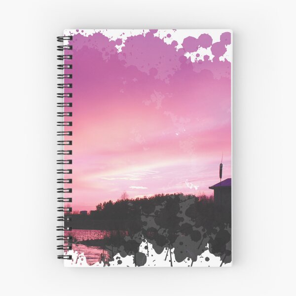 Item preview, Farm by the Lake - Purple Sunset - Watercolor Painting designed and sold by Unaiza Khalid.