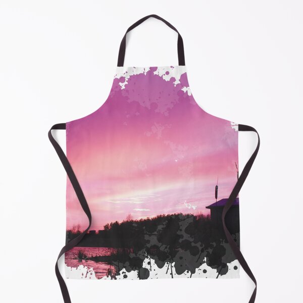 Item preview, Farm by the Lake - Purple Sunset - Watercolor Painting designed and sold by Unaiza Khalid.