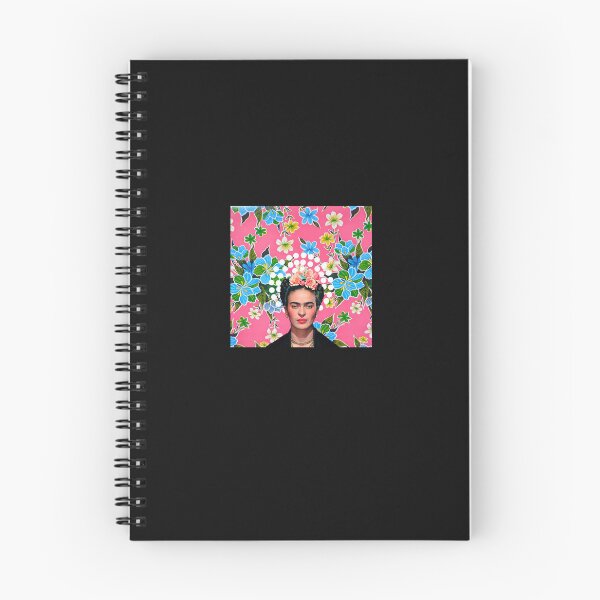 Item preview, Frida Kahlo, flowers, color on pink Mexican tablecloth designed and sold by plohrthko.