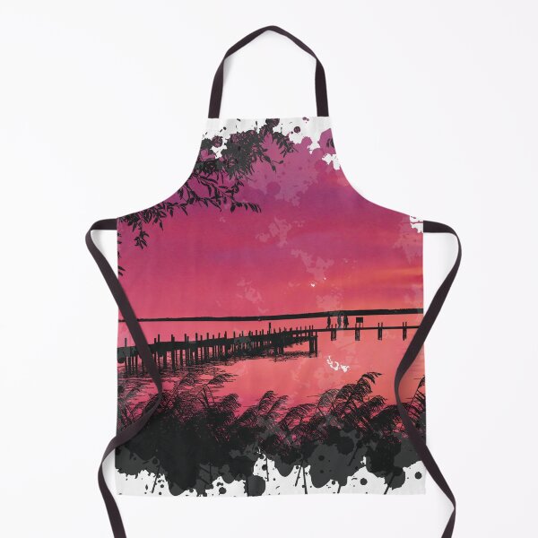 Item preview, Bridge by the Lake on Sunset - Watercolor Painting designed and sold by Unaiza Khalid.