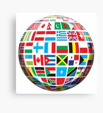 World, Flags of the Globe, Flags, Globe, Peace, Global Canvas Print
