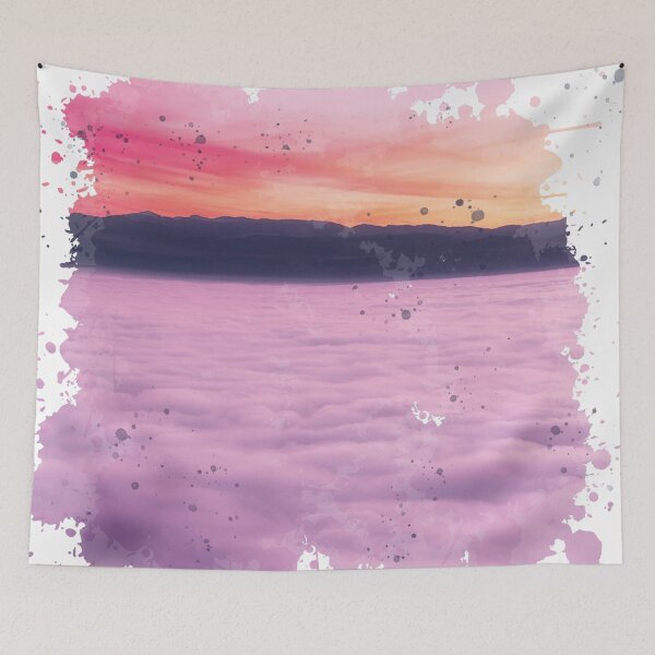 Item preview, Slovenia Sunset - Watercolor Painting designed and sold by Unaiza Khalid.
