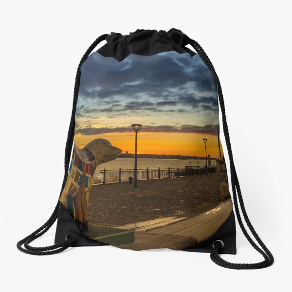 A Scouse Stand-Off At Dusk Drawstring Bag