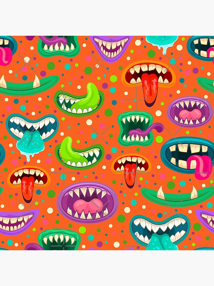 "Monster Mouths Funny Fangs Vampire Teeth and Tongues" Sticker for Sale