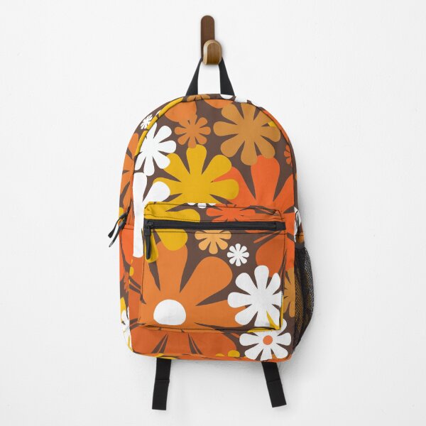 Item preview, Retro 60s 70s Aesthetic Floral Pattern in 1970s Brown Orange Yellow White designed and sold by kierkegaard.
