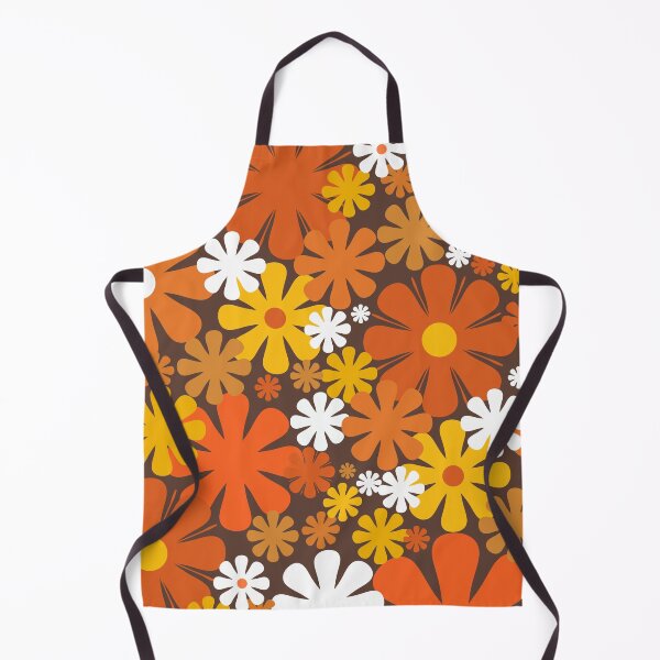 Item preview, Retro 60s 70s Aesthetic Floral Pattern in 1970s Brown Orange Yellow White designed and sold by kierkegaard.