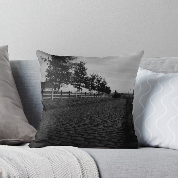 Item preview, paving sett road  in autumnal sunlight in black and white designed and sold by FotoMahieu.