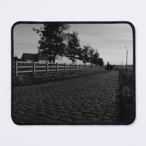 Item preview, paving sett road in autumnal sunlight in black and white designed and sold by FotoMahieu.