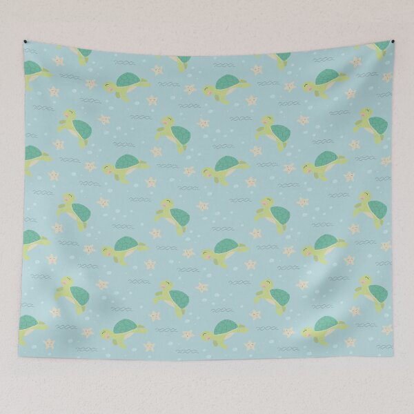 Item preview, Turtle pattern under the sea with starfish designed and sold by Fus-art94.