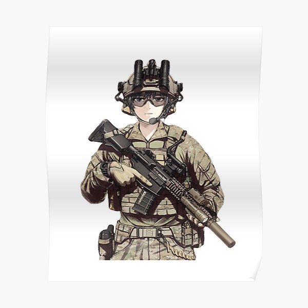 Anime Soldier Military Drawing Female, Anime transparent background PNG  clipart | HiClipart