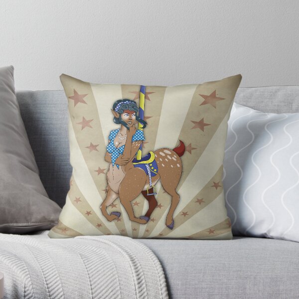 Carousel Girl Throw Pillow