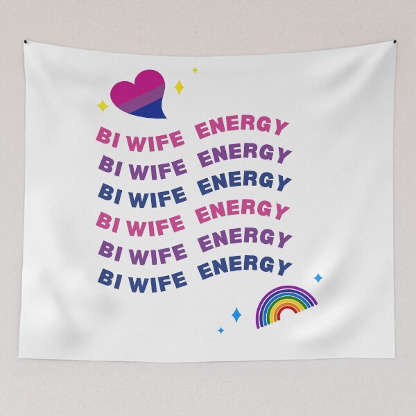 Item preview, Bi wife energy. Girl power, bisexual flag colors designed and sold by T-Look.