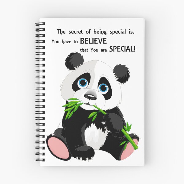 Aperçu de l'œuvre Crois en toi - Art inspirant de panda avec bambou créée et vendue par CreativeAttack.