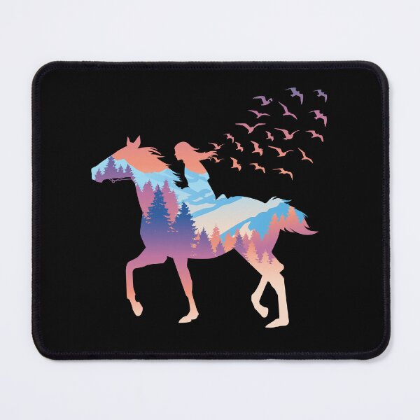 Item preview, Horse Art - Horse Girl Riding In The Forest designed and sold by KaylaStudio.