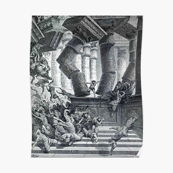 SAMSON. Gustave Dore, Death Of Samson, man of the sun. Poster