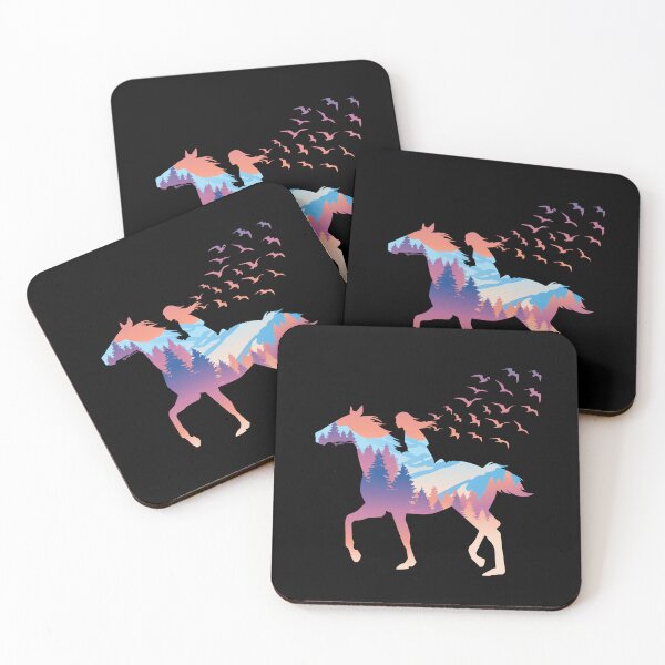Item preview, Horse Art - Horse Girl Riding In The Forest designed and sold by KaylaStudio.