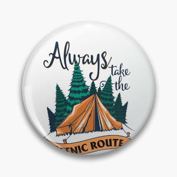 Artikelvorschau, Cute Camping Hiking Take The Scenic Route entworfen und verkauft von RoguePixel.