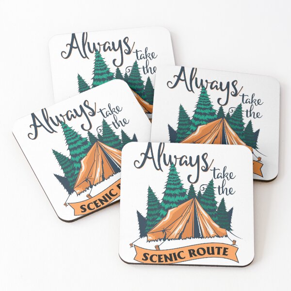Item preview, Cute Camping Hiking Take The Scenic Route designed and sold by RoguePixel.