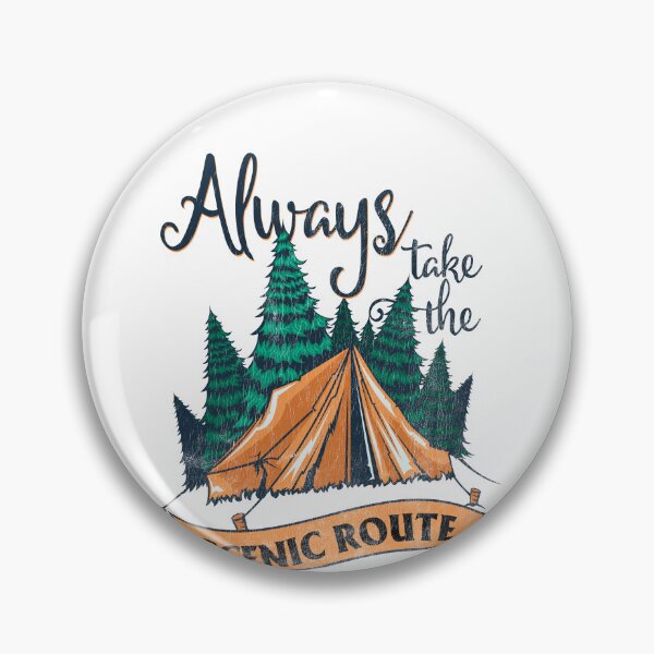 Artikelvorschau, Cute Camping Hiking Take The Scenic Route Vintage entworfen und verkauft von RoguePixel.