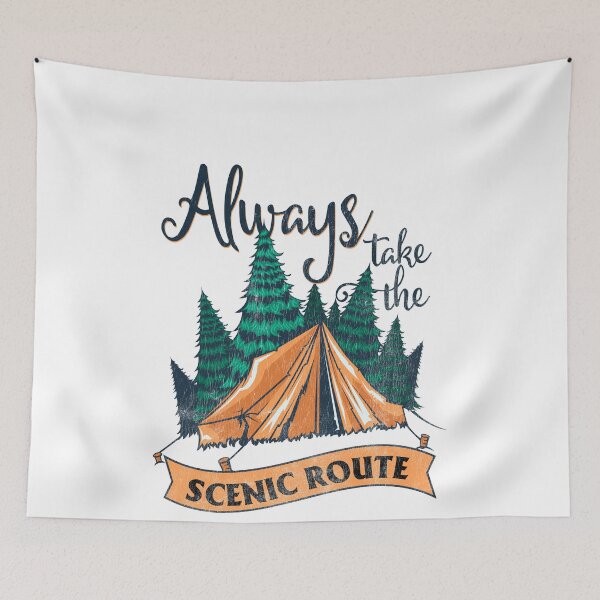 Artikelvorschau, Cute Camping Hiking Take The Scenic Route Vintage entworfen und verkauft von RoguePixel.