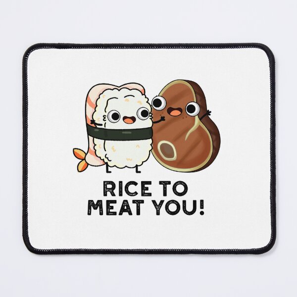 Item preview, Rice To Meat You Funny Food Puns designed and sold by punnybone.