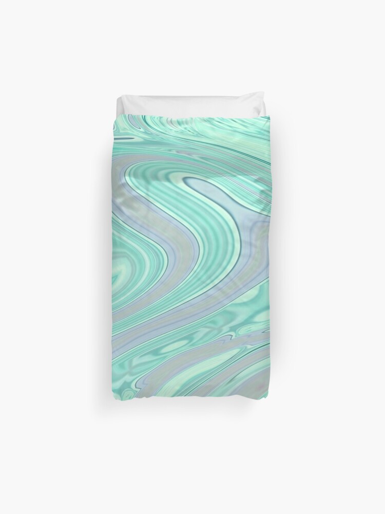 Chic Spring Summer Seafoam Green Mint Swirls Duvet Cover By