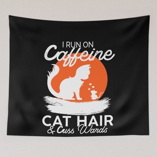 Item preview, I run on caffeine cat hair and cuss words designed and sold by RoguePixel.