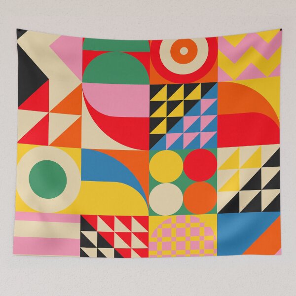 Item preview, Happy Colorful Geometric Tropical Jungle designed and sold by Jen Du.