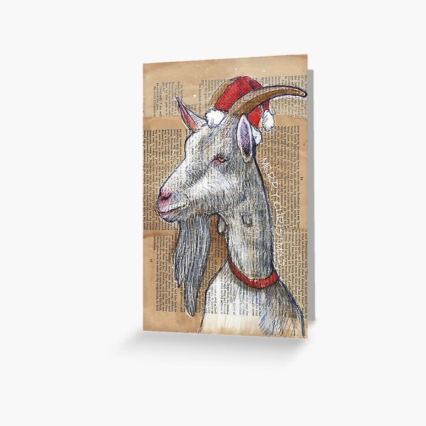 Christmas Goat Greeting Card