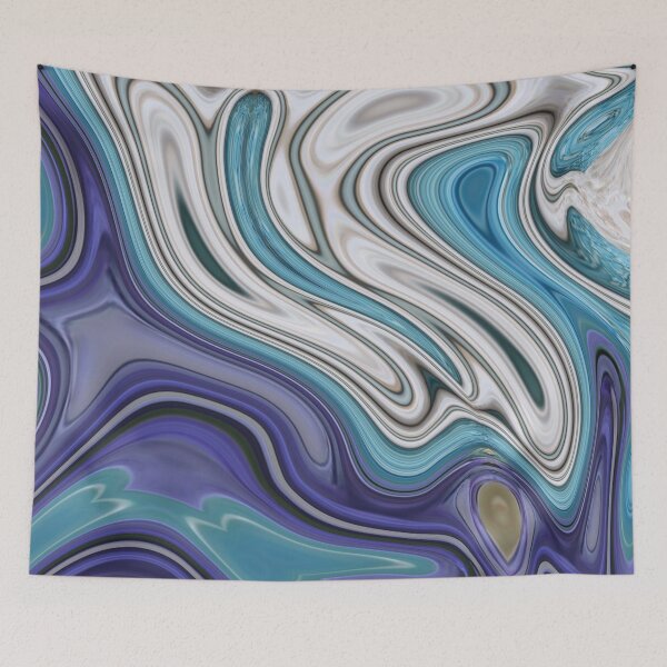 Item preview, nautical summer beach ocean blue swirls designed and sold by LEILA ART SPACE.
