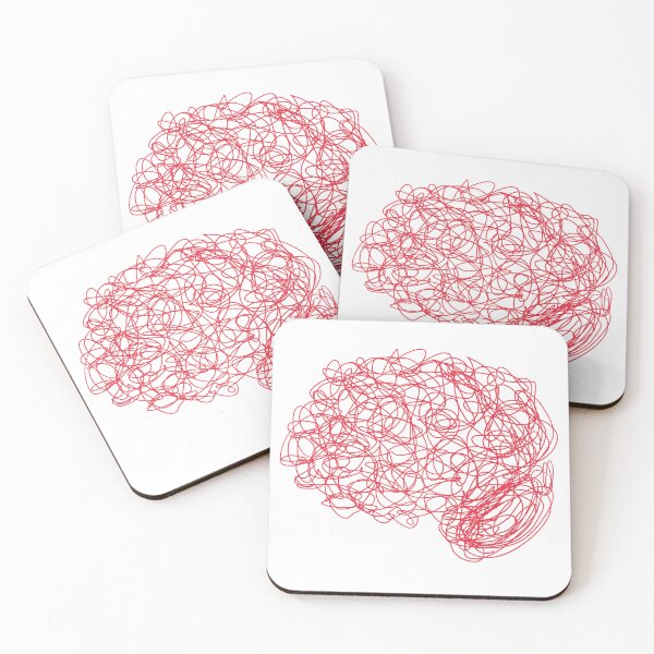 Item preview, Red Psychology Psych Doodle Brain Cerebrum Cortex Neuro Neuroscience Psychiatry Anatomy designed and sold by hopecope.