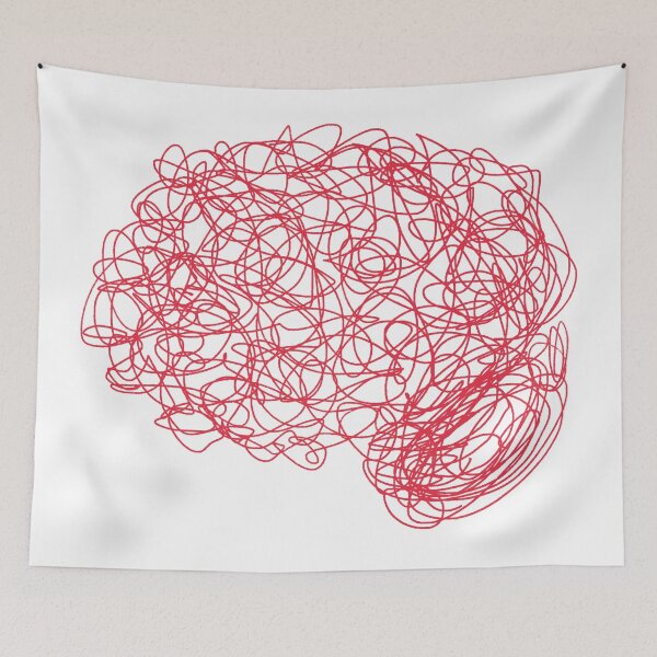 Item preview, Red Psychology Psych Doodle Brain Cerebrum Cortex Neuro Neuroscience Psychiatry Anatomy designed and sold by hopecope.