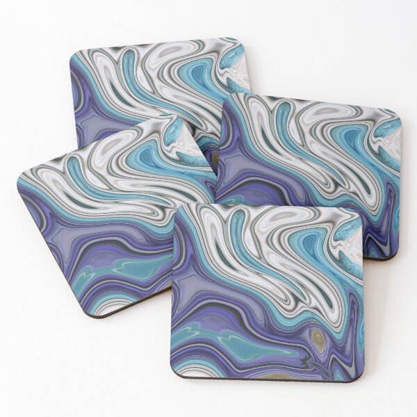 Item preview, 1980s modern chic  blue purple marble swirls  designed and sold by LEILA ART SPACE.