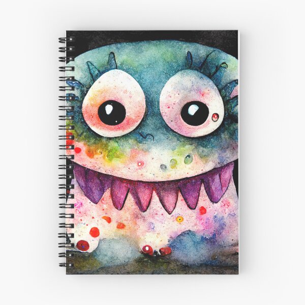 Item preview, Jeff the Monster - Whimsical watercolor cute monster with black background designed and sold by pixelista.
