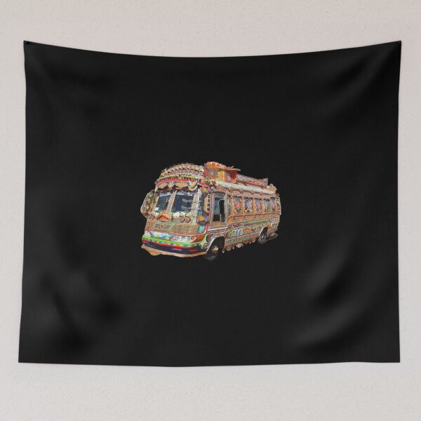 Item preview, Truck Art Unique Style Desi Touch Pakistani Local Bus Classic T-Shirt designed and sold by amberk1cira.