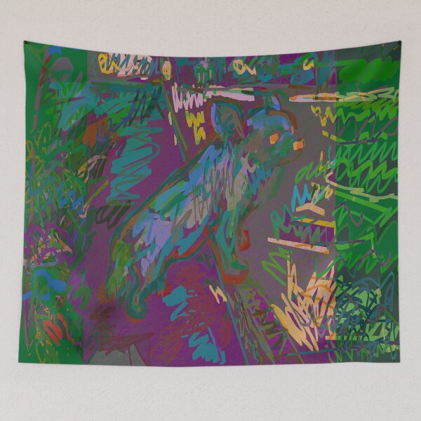 Item preview, Dog waiting in the warm night designed and sold by ionotan.