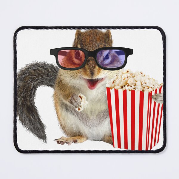 Item preview, Funny little chipmunk watching a movie with popcorn and glasses designed and sold by bohoprints.