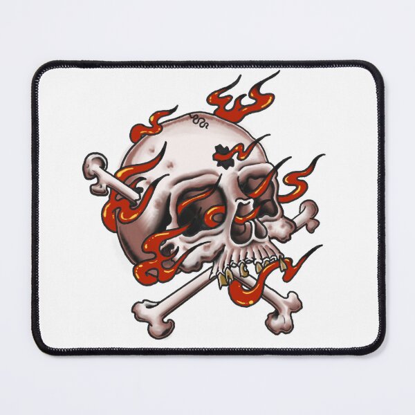 Item preview, Flaming skull and crossbones designed and sold by Elixerdesign.