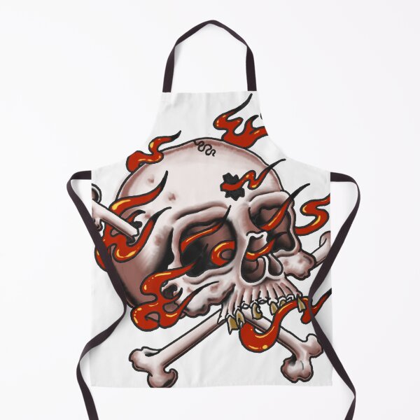 Item preview, Flaming skull and crossbones designed and sold by Elixerdesign.