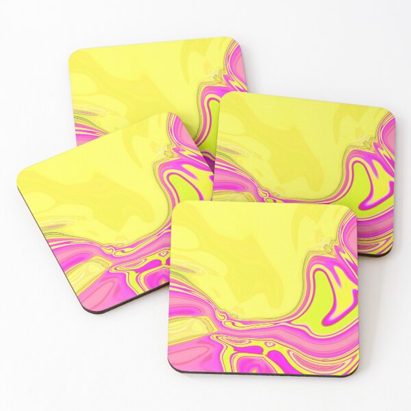 Item preview, 1980s preppy hot pink yellow swirls mid century modern  designed and sold by LEILA ART SPACE.