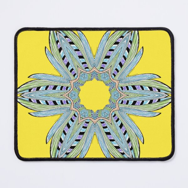 Item preview, Kaleidoscope Star Flower V - Oriental Floral Yellow Blue Mandala designed and sold by gphotobox.