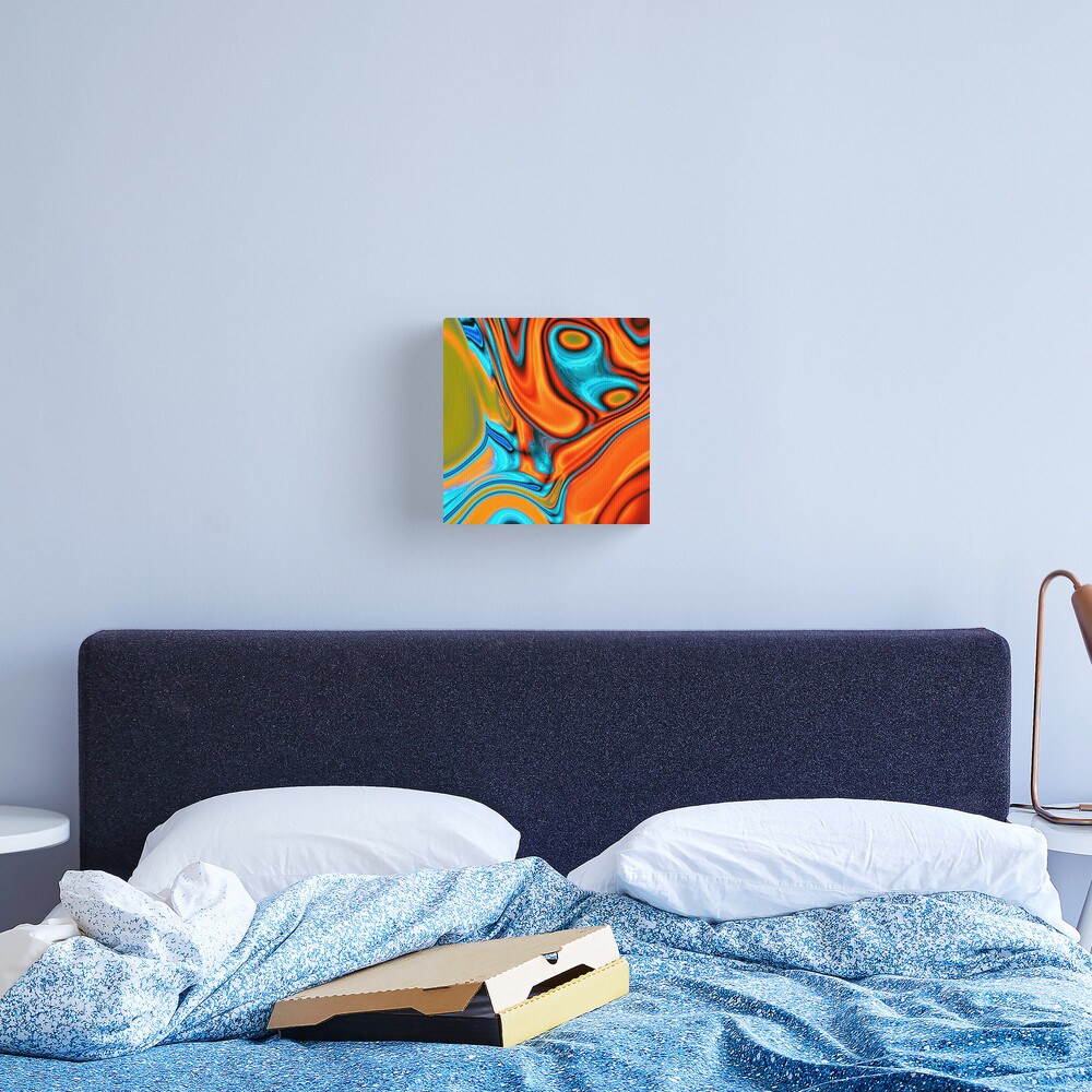 vivid modern Southwest hipster turquoise orange swirls Canvas Print