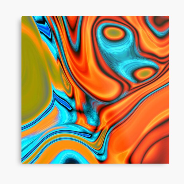 Aperçu de l'œuvre   décoration orange turquoise créée et vendue par LEILA ART SPACE.