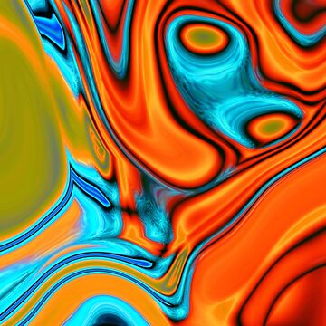 Artwork thumbnail, vivid modern Southwest hipster turquoise orange swirls by lfang77