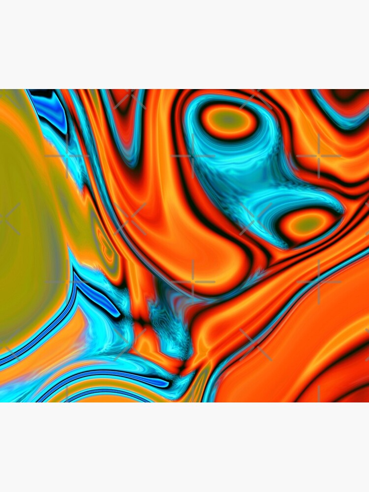 Thumbnail 5 of 5, Comforter, vivid modern Southwest hipster turquoise orange swirls designed and sold by lfang77.