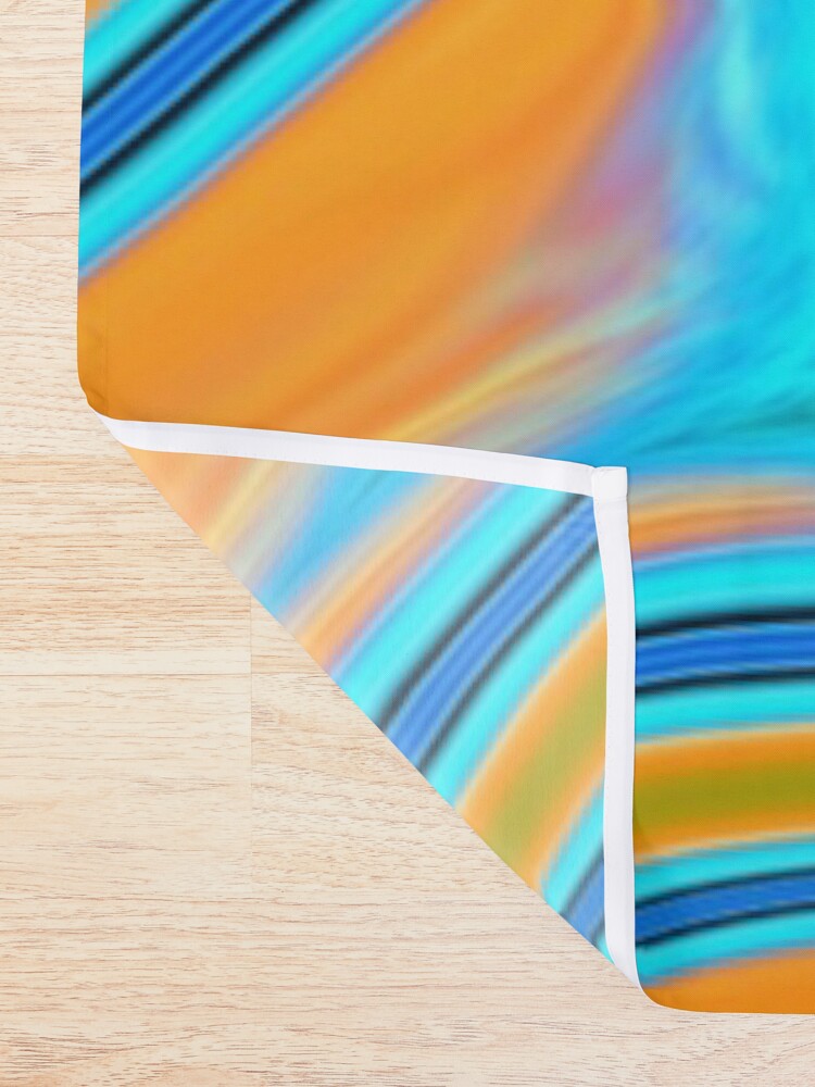 Alternate view of vivid modern Southwest hipster turquoise orange swirls Shower Curtain